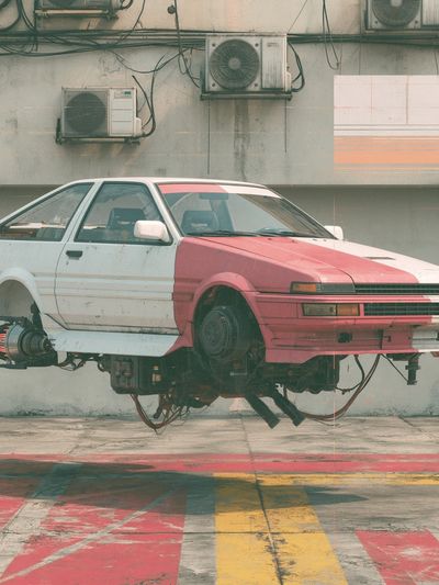 Floating Drift Car Photography Poster. poster