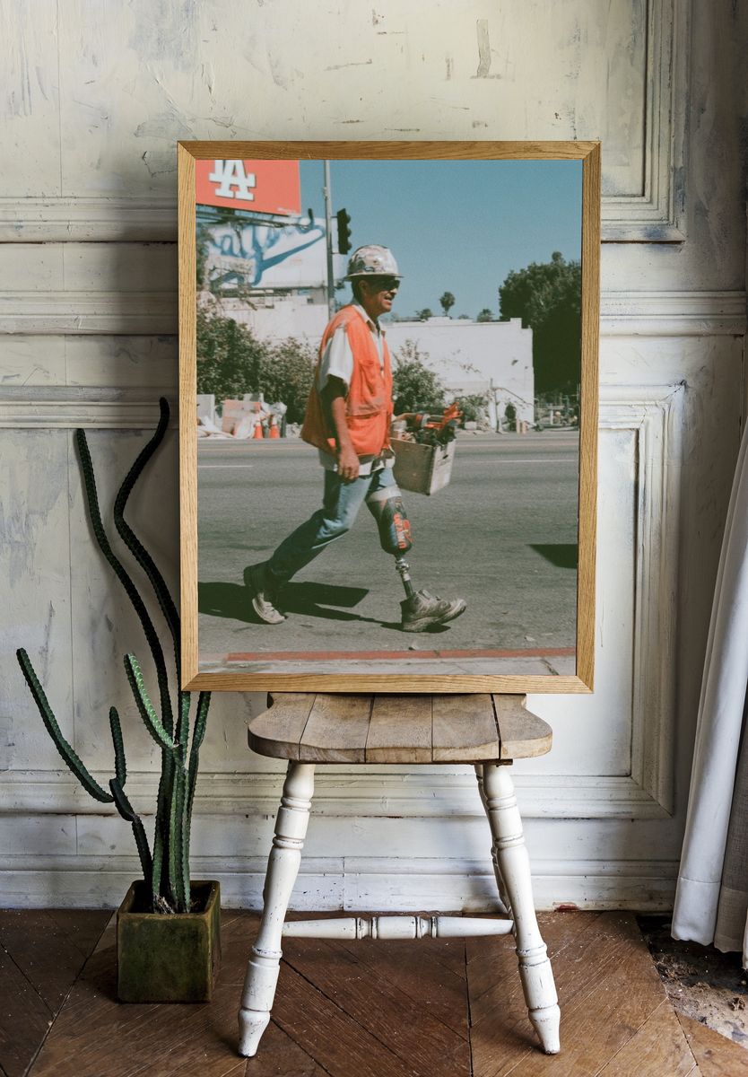 Construction Worker Street Photography Poster. — room view 1