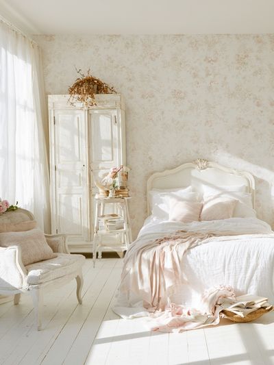 Romantic French Bedroom Photography Poster.
