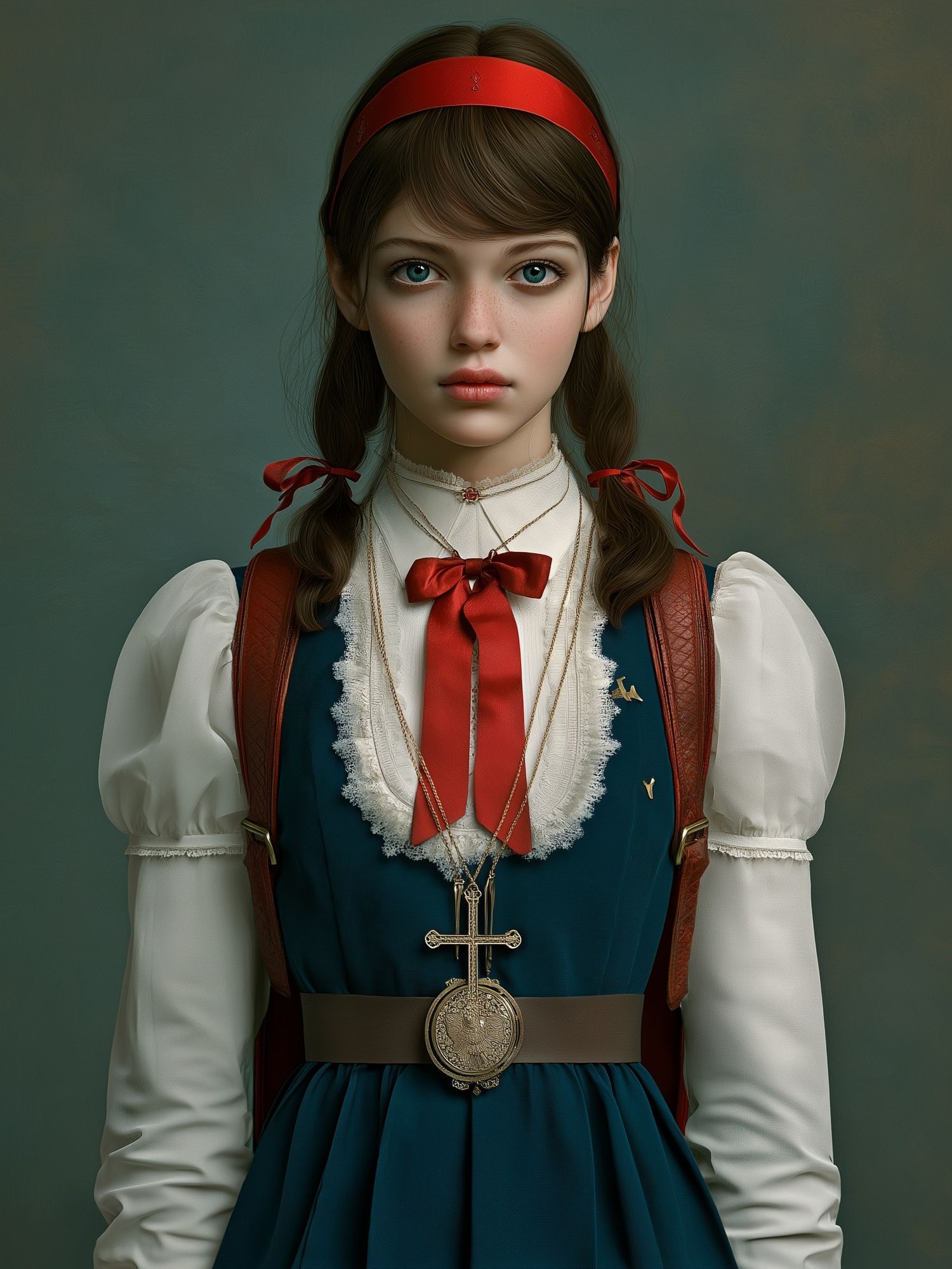 Girl in Folk Dress Portrait Print. poster — photography art