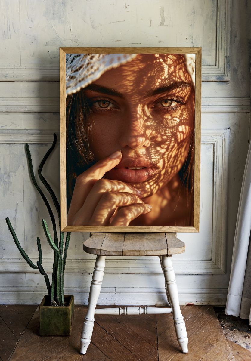 Shadowed Portrait Photography Poster. room preview