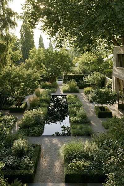Serene Garden Courtyard Photography Poster. poster