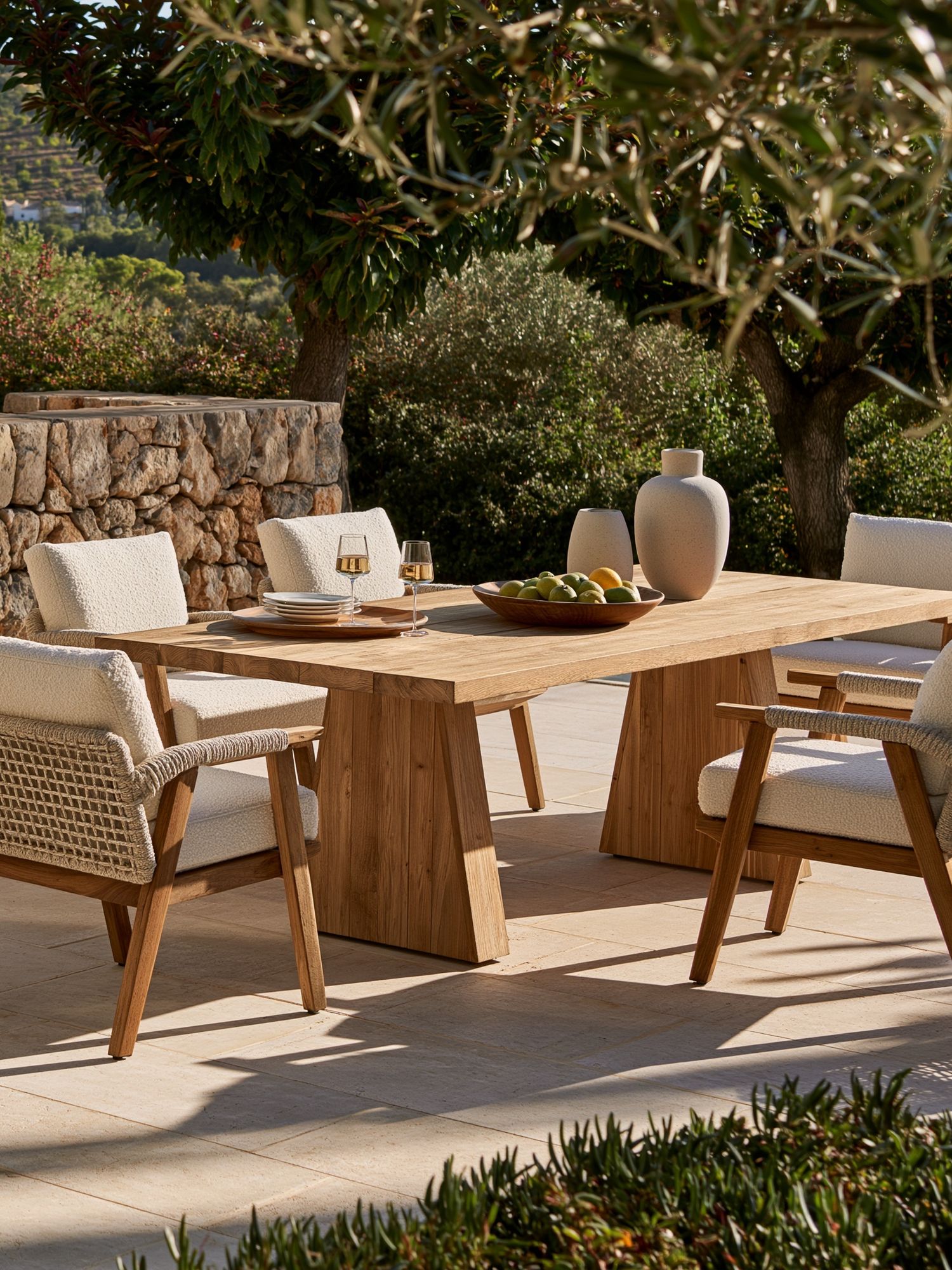 Mediterranean Patio Dining Photography Print. poster detail