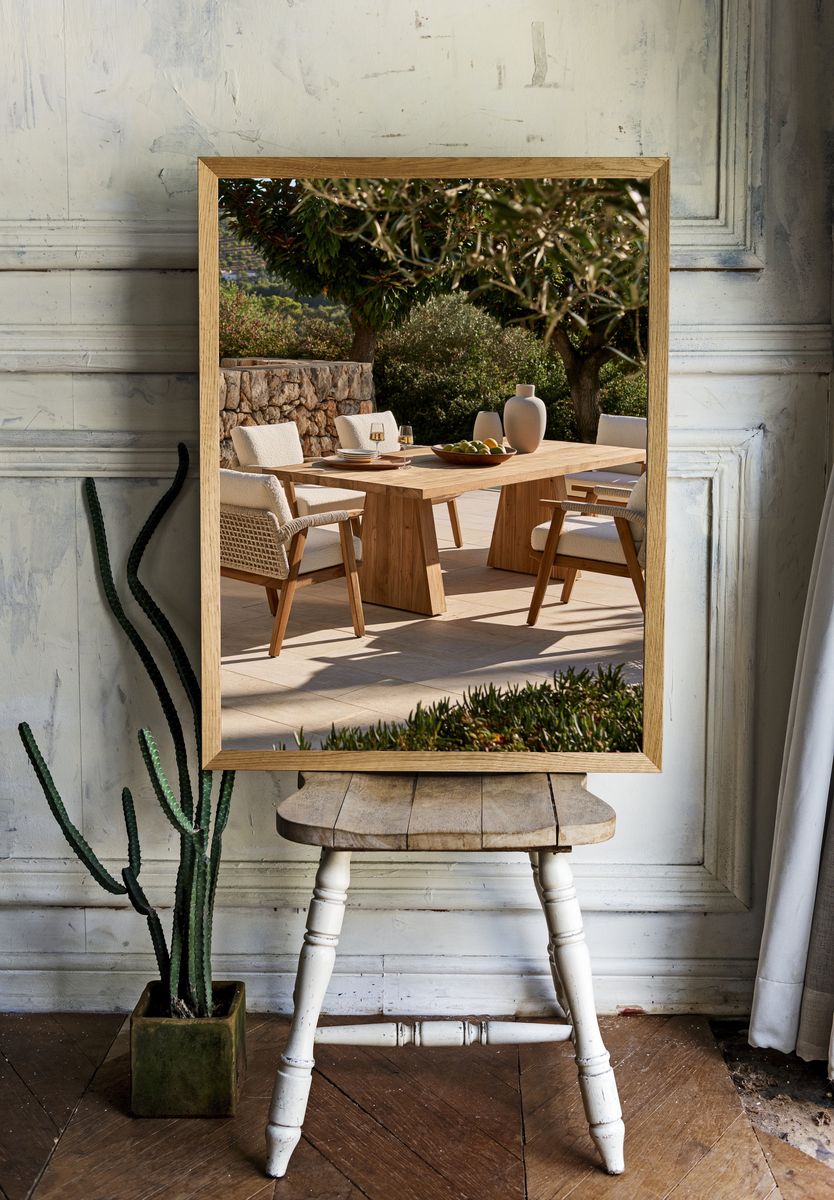 Mediterranean Patio Dining Photography Print. — room view 1