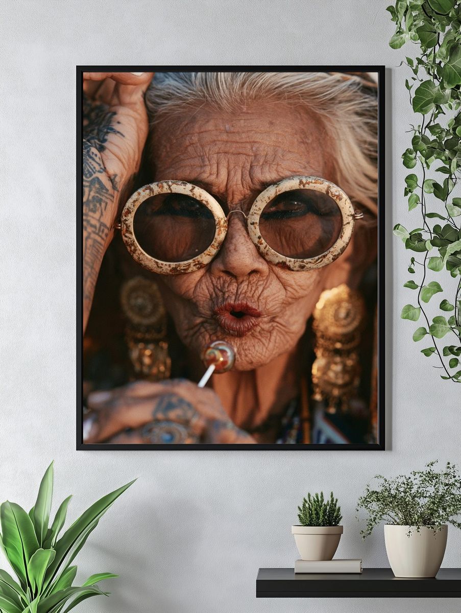 Tattooed Elder Portrait Print. — room view 4