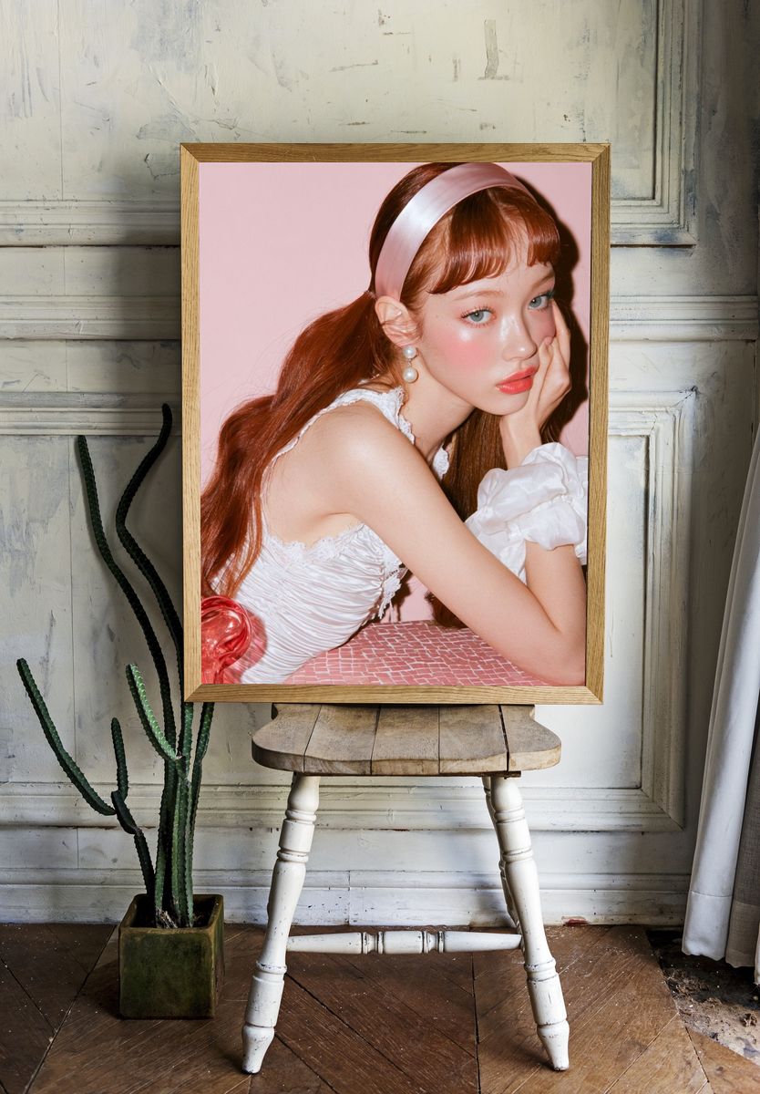 Pink Portrait Photography Poster. — room view 1