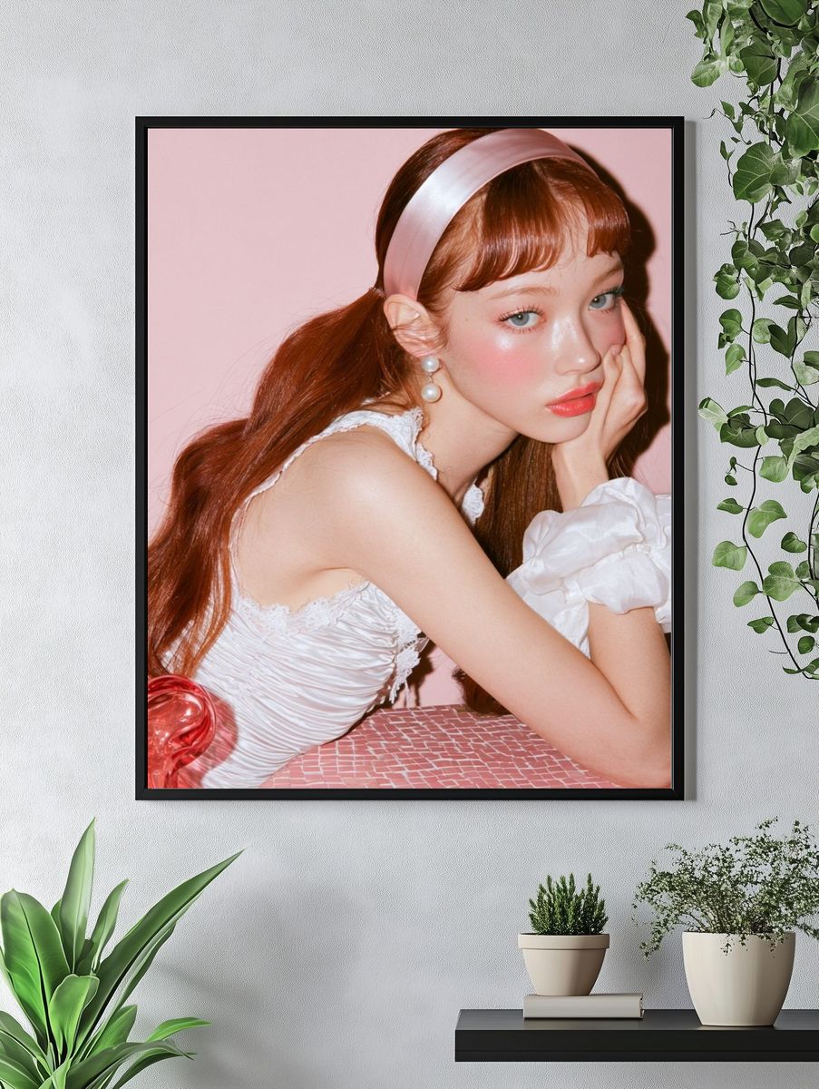 Pink Portrait Photography Poster. — room view 4