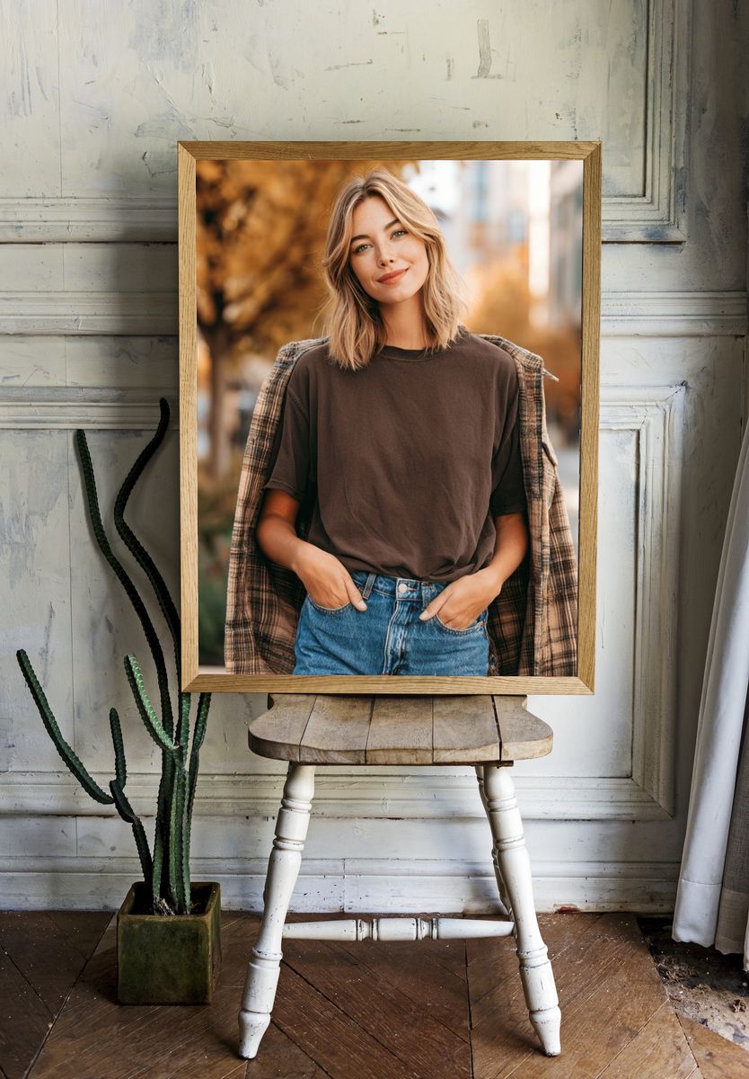 Blonde Street Portrait Poster. room preview