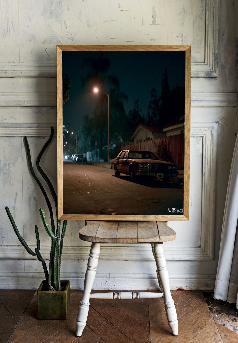 Night Street Car Photography Poster. — room view 1