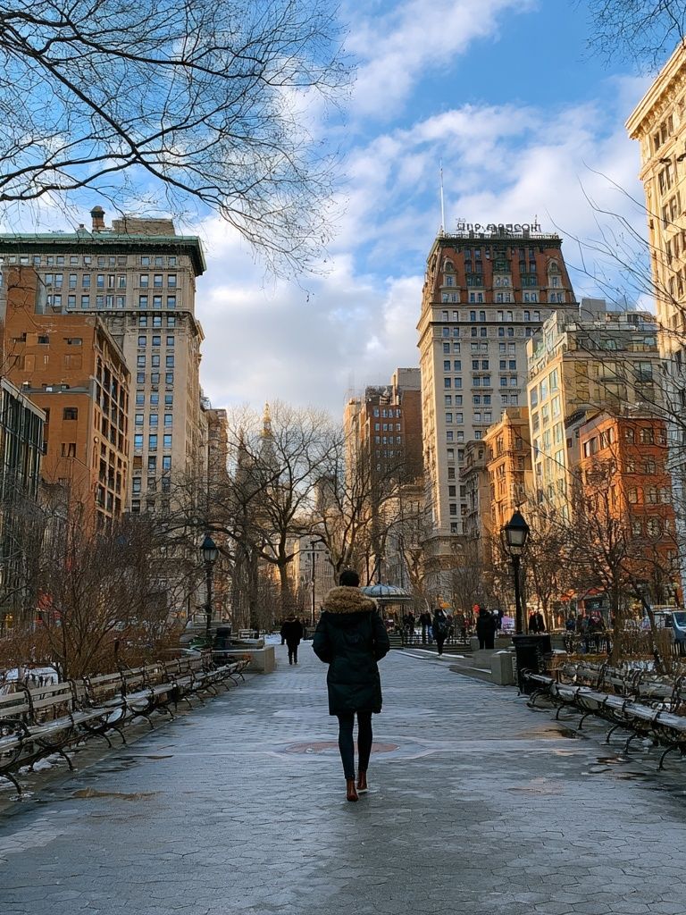 Winter City Park Walk Photography Poster. poster — photography art
