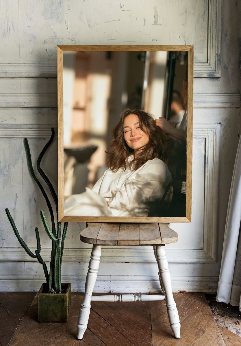 Sunlit Woman Portrait Poster. — room view 1