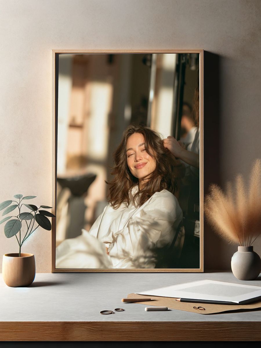 Sunlit Woman Portrait Poster. — room view 2