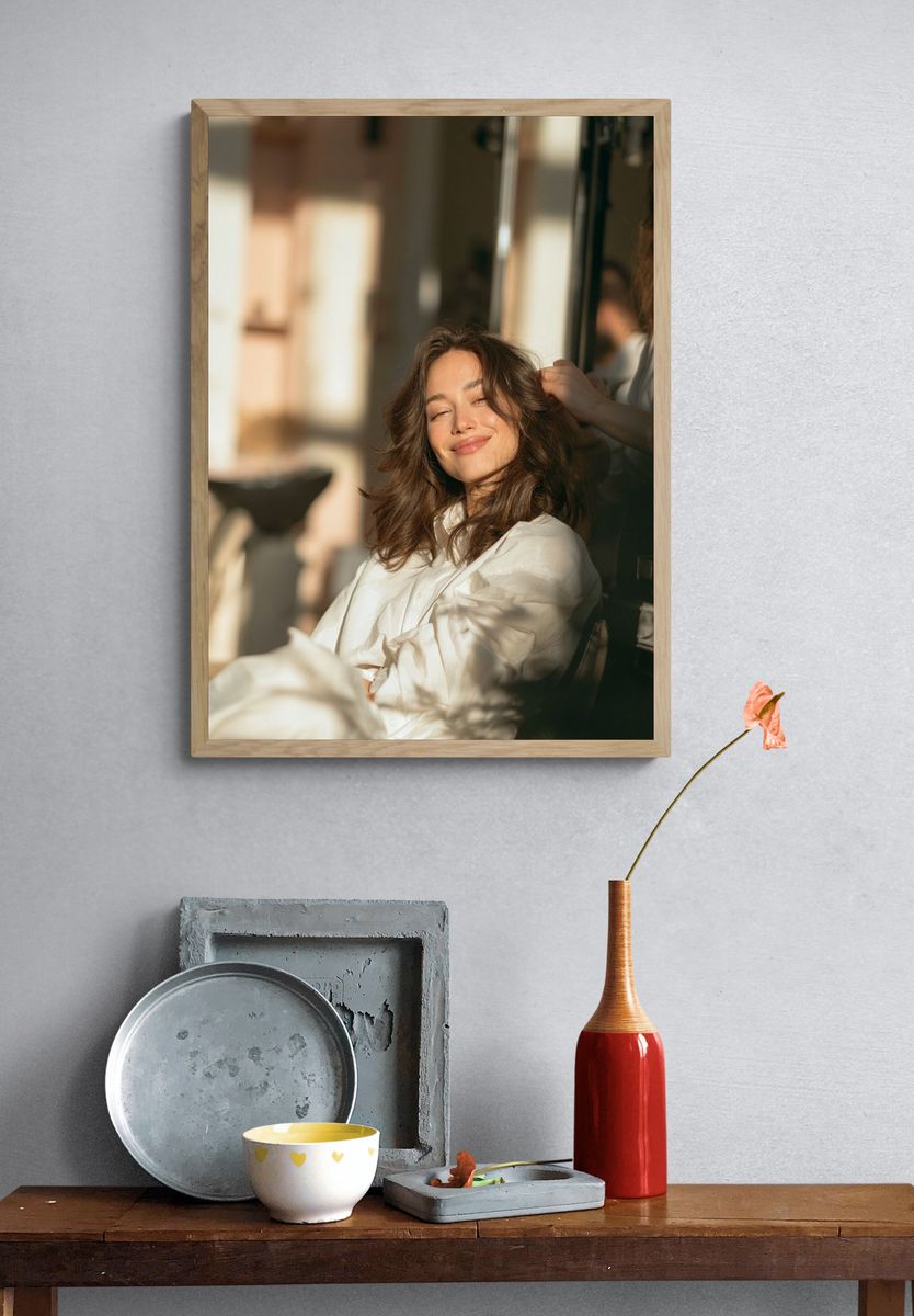 Sunlit Woman Portrait Poster. — room view 3