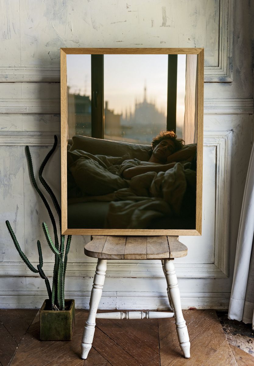 Sunlit Bedroom Portrait Poster. — room view 1