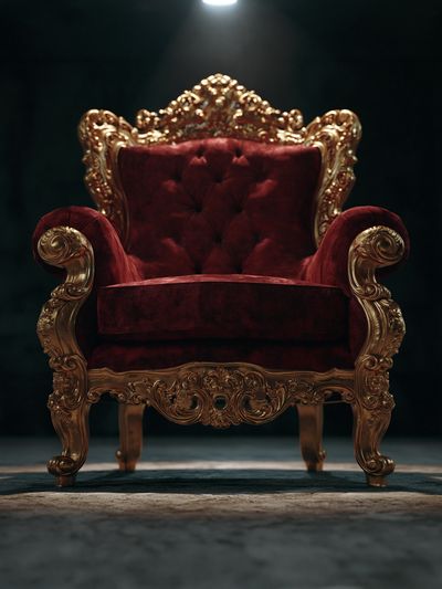 Ornate Velvet Throne Photography Poster.