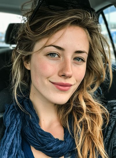 Smiling Woman Portrait Print. poster