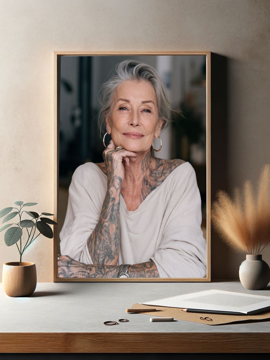 Tattooed Woman Portrait Photography Poster. — room view 2