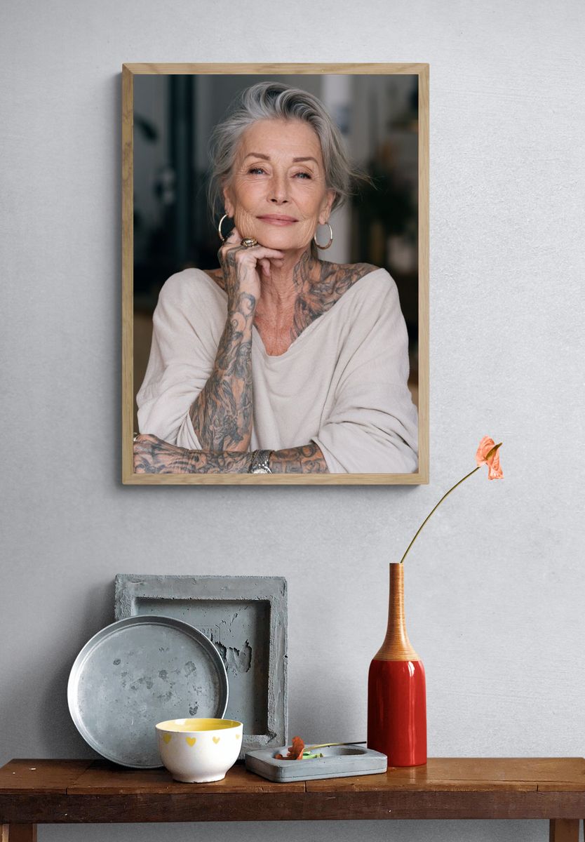 Tattooed Woman Portrait Photography Poster. — room view 3