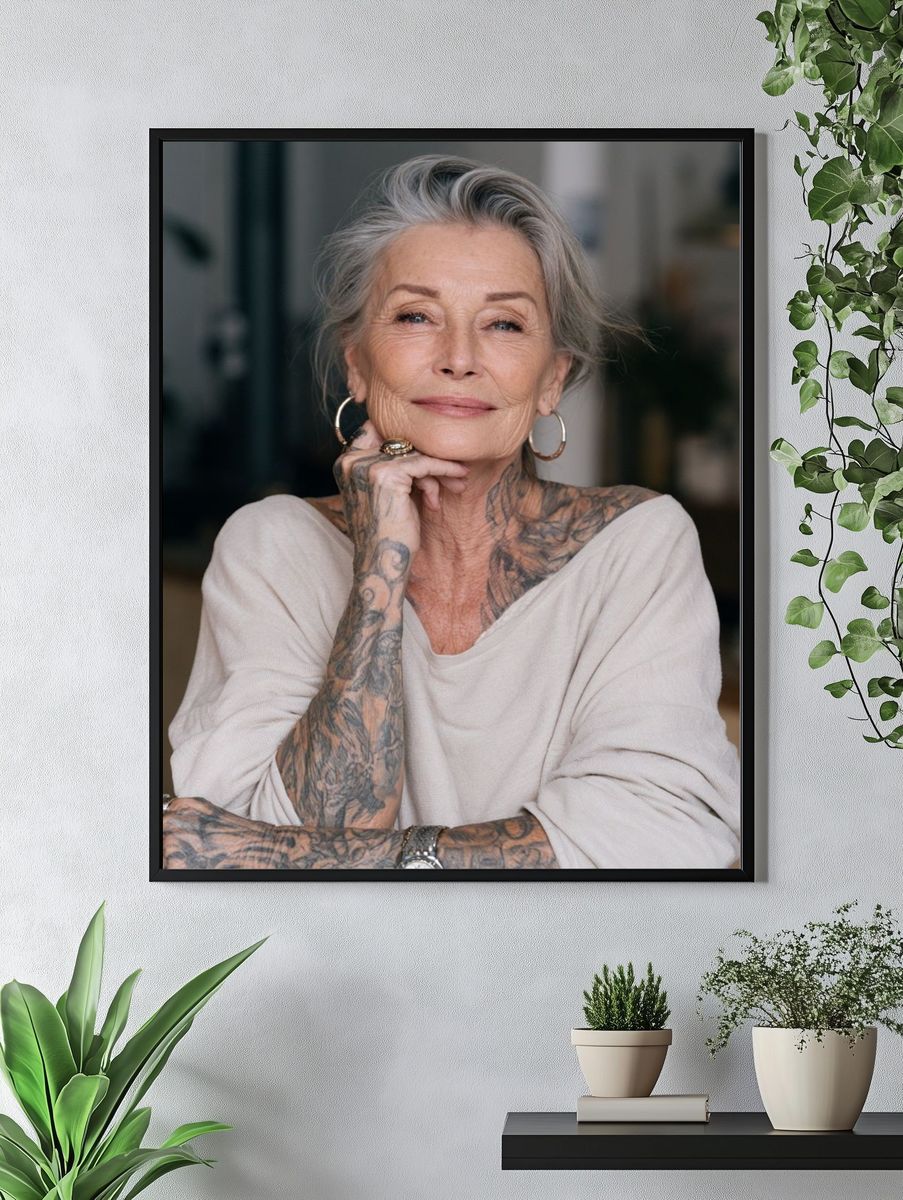 Tattooed Woman Portrait Photography Poster. — room view 4