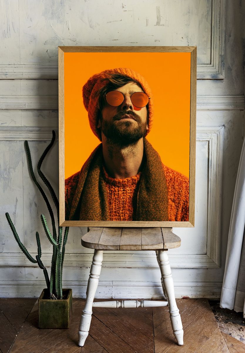 Orange Portrait Photography Poster. room preview