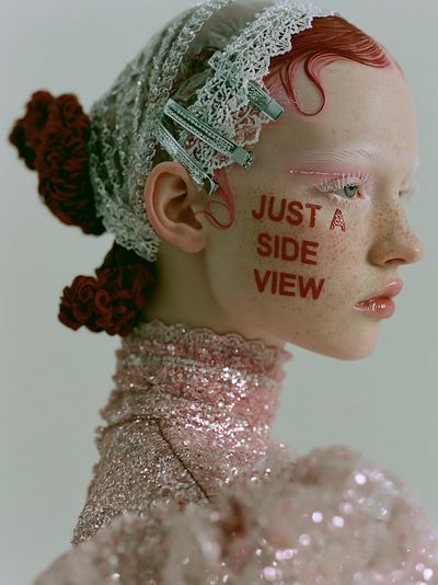 Just a Side View Portrait Print. poster