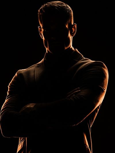 Shadowed Man Portrait Poster. poster
