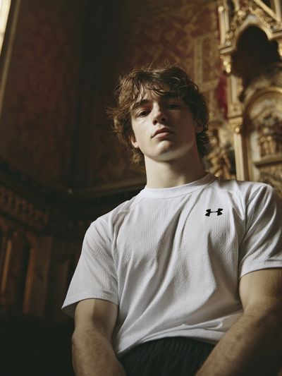 Portrait in Ornate Chapel Photography Poster. poster