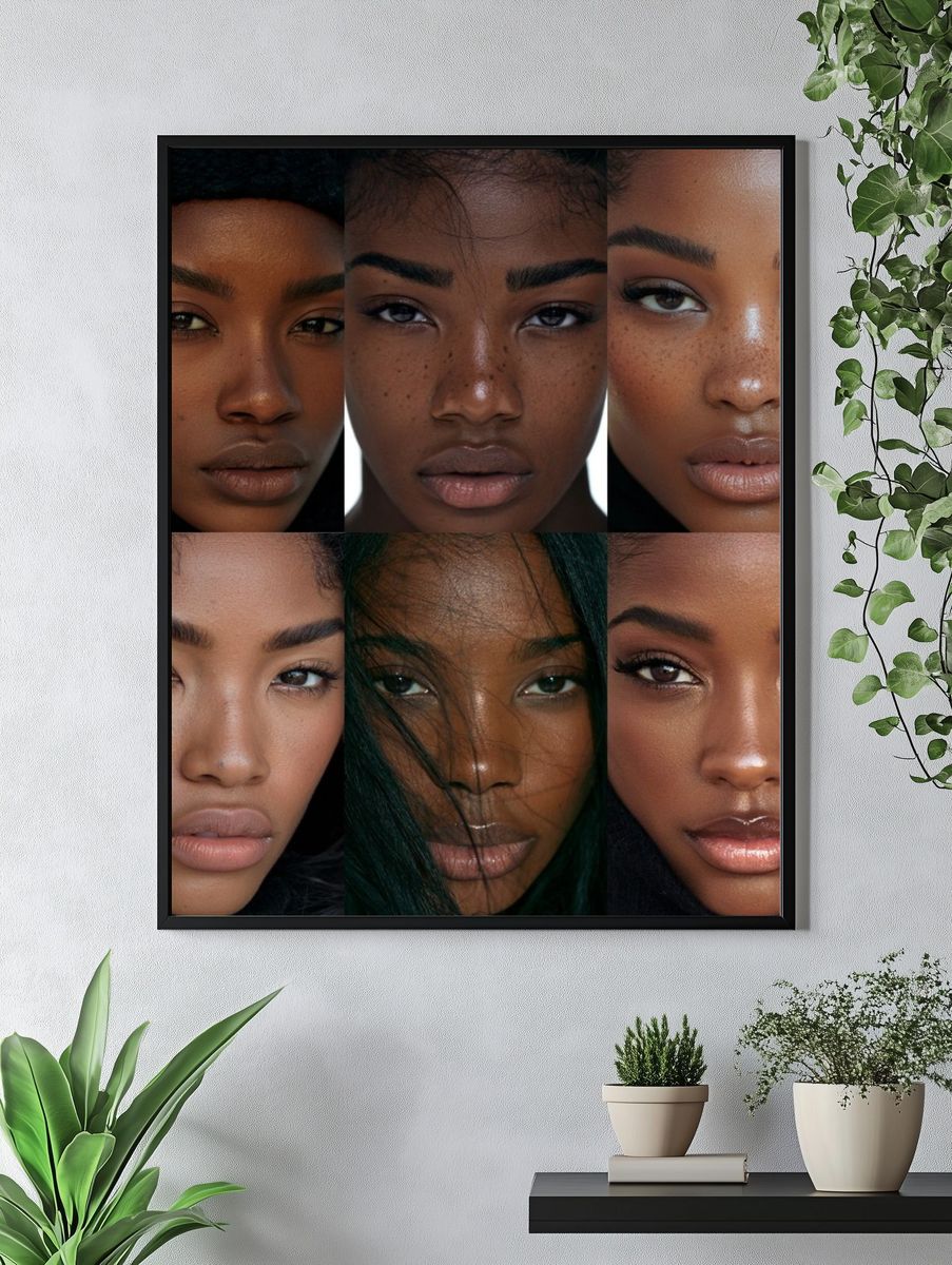 Editorial Beauty Portrait Collage Poster. — room view 4