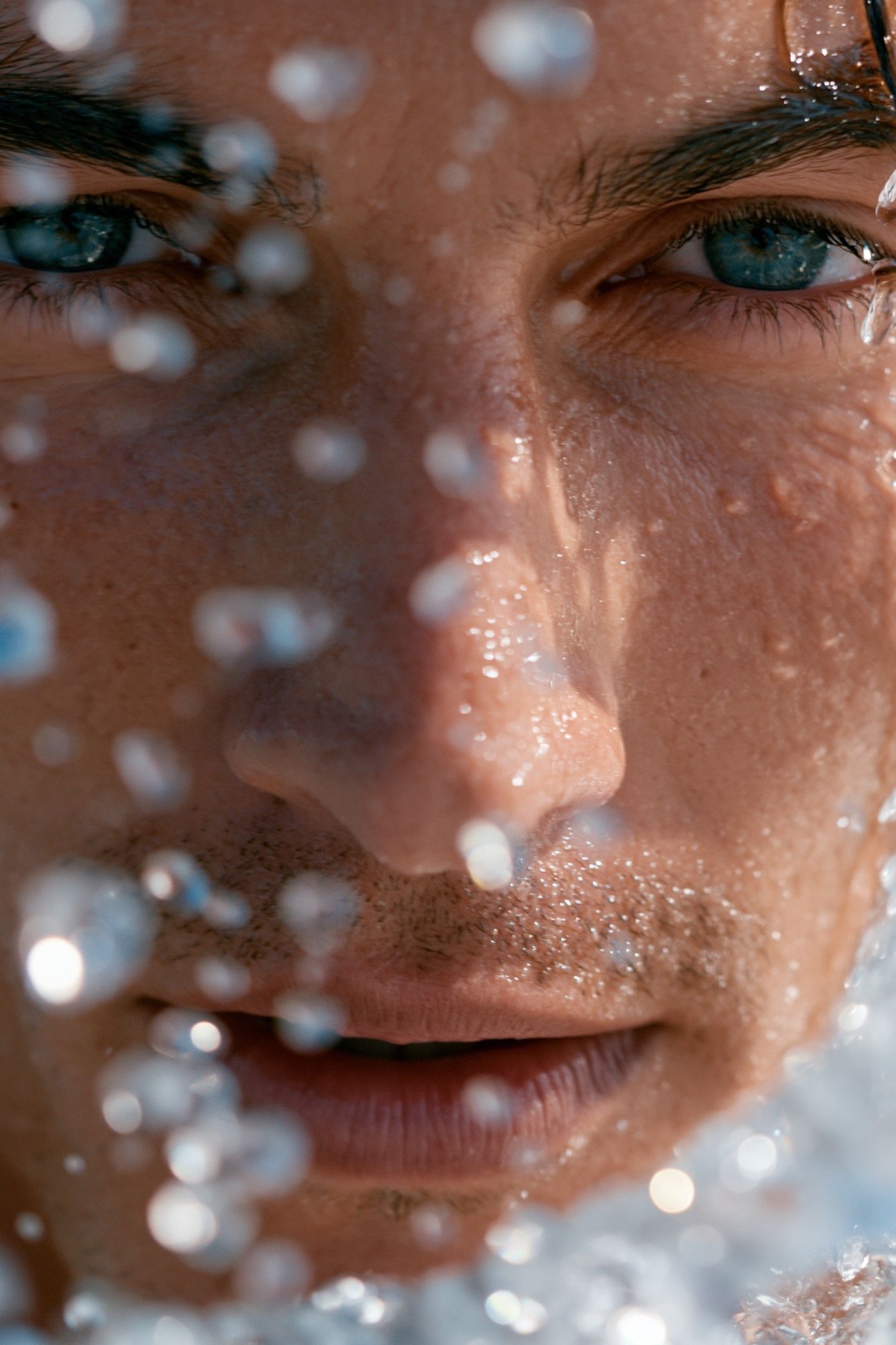 Water-Drenched Portrait Photography Poster. poster detail