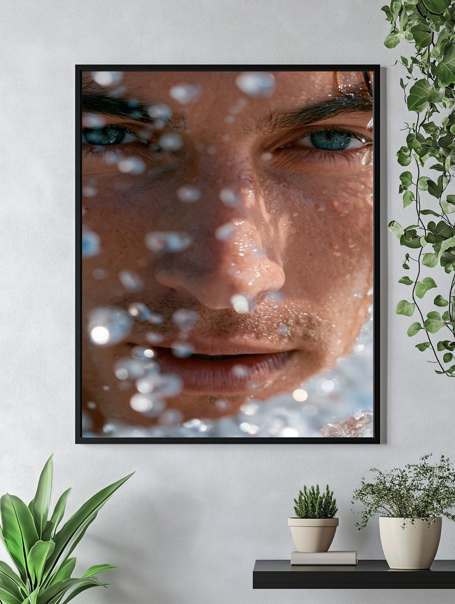 Water-Drenched Portrait Photography Poster. — room view 4
