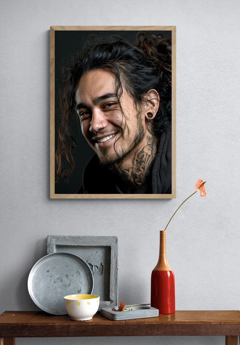 Smiling Portrait Photography Poster. — room view 3