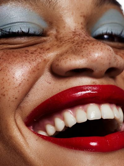 Freckled Smile Portrait Poster. poster print