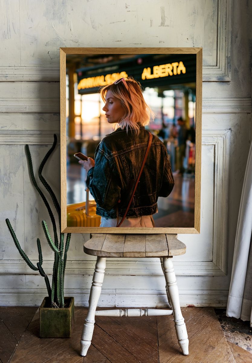 Airport Traveler Portrait Photography Poster. — room view 1