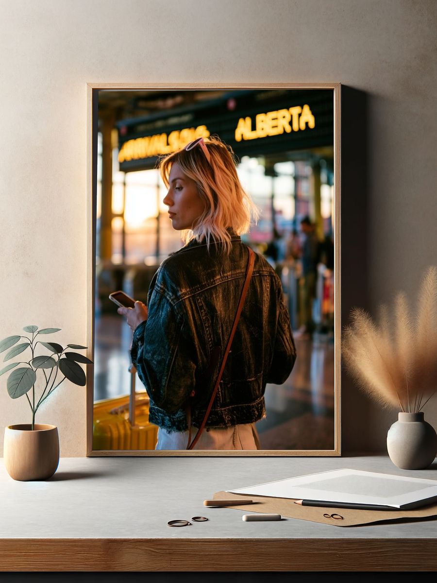 Airport Traveler Portrait Photography Poster. — room view 2