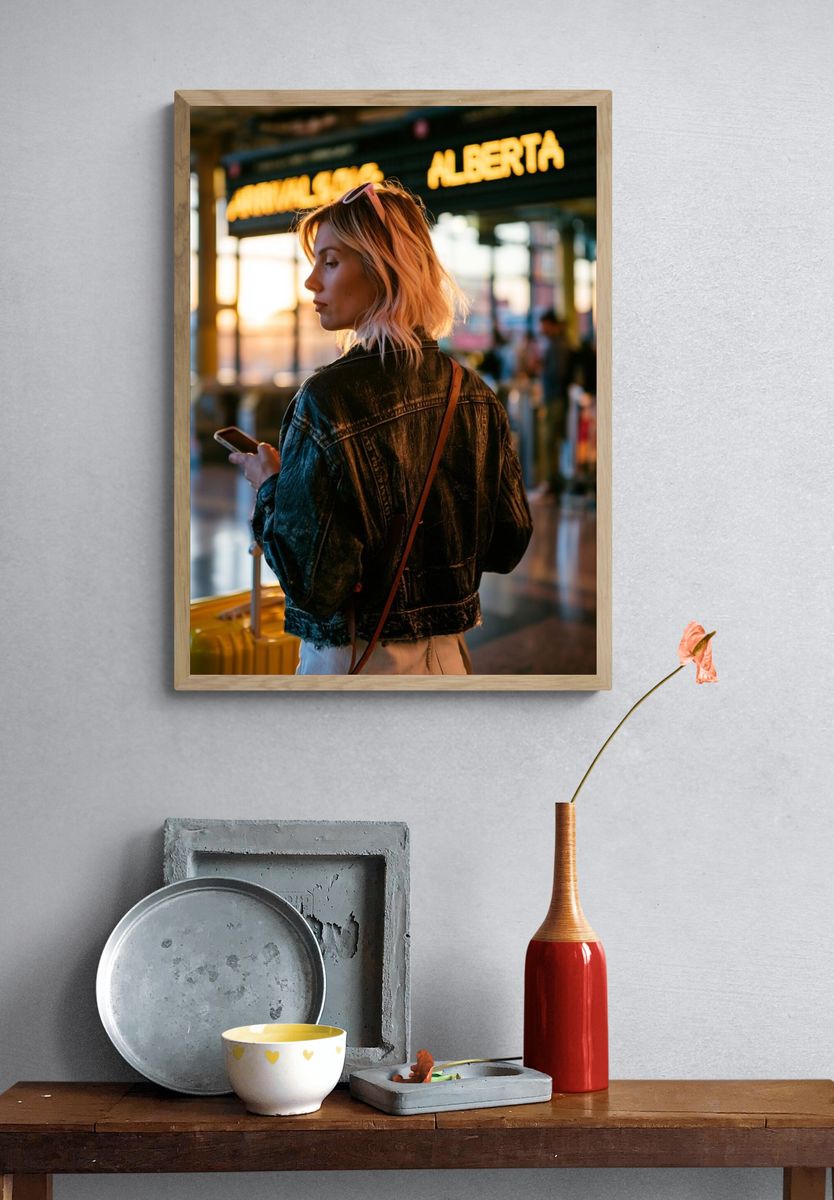 Airport Traveler Portrait Photography Poster. — room view 3
