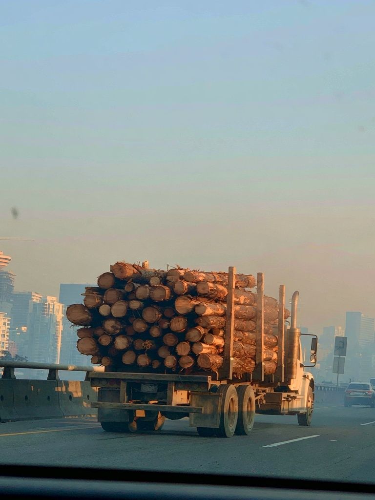 Log Truck Cityscape Photography Poster. poster — photography art