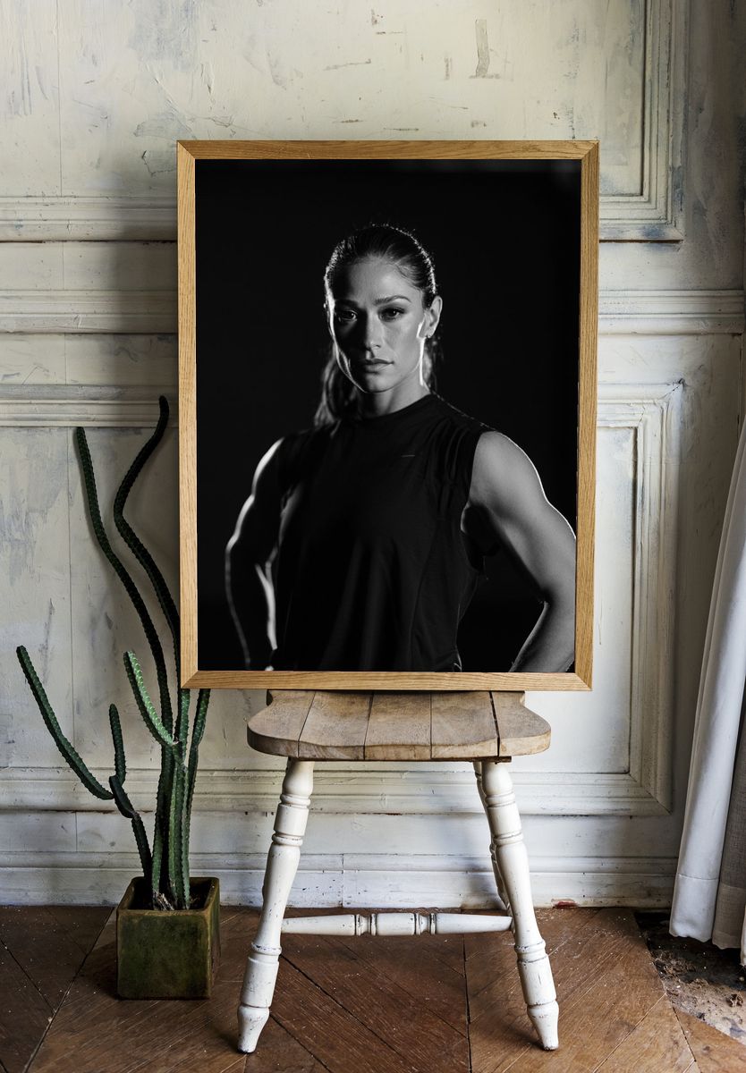 Athletic Portrait Black-White Poster. room preview