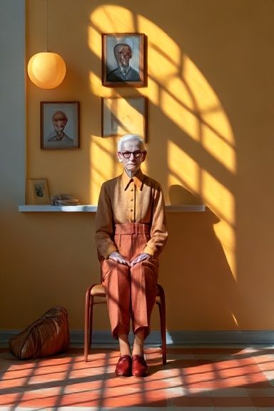 Sunlit Elder Portrait Print. poster detail