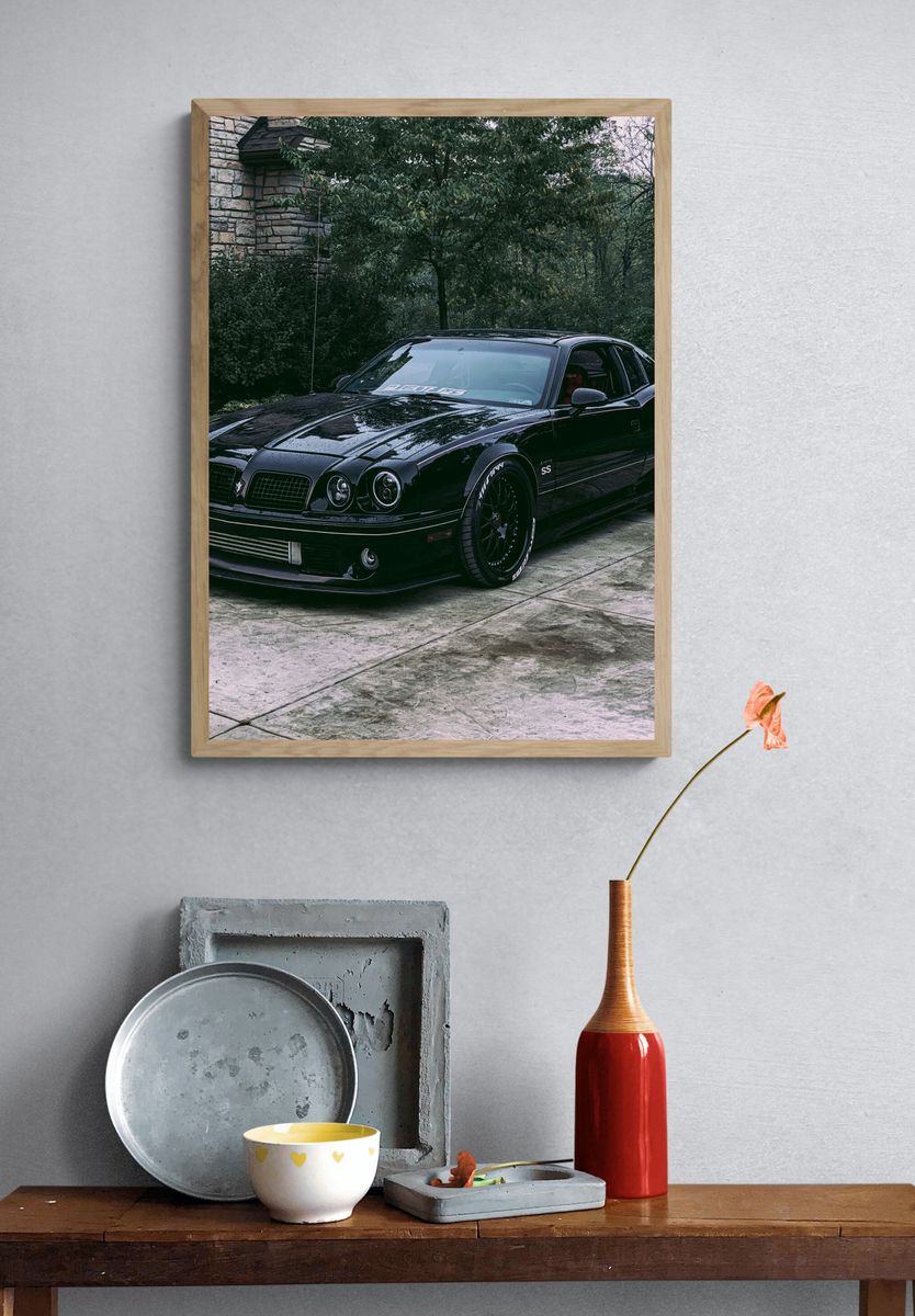 Black Pontiac GTO Street Photography Poster. — room view 3