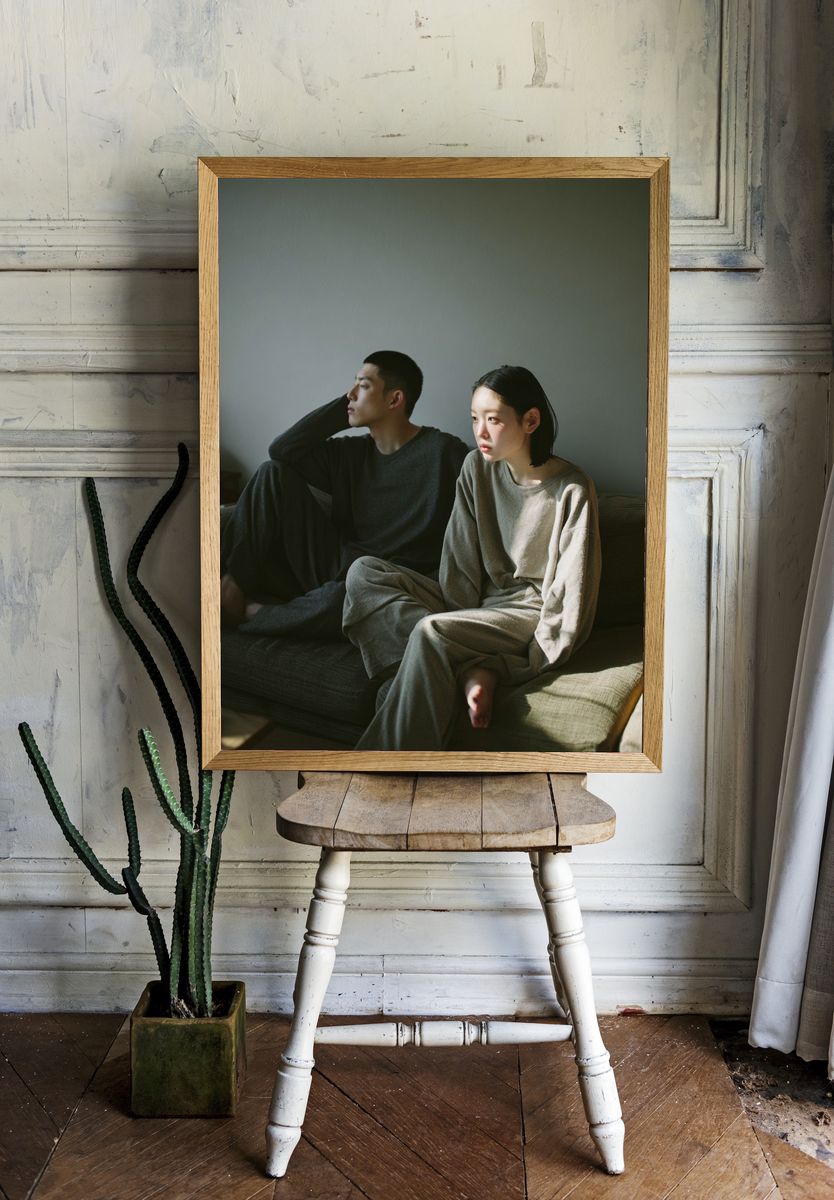 Quiet Couple Portrait Photography Poster. — room view 1