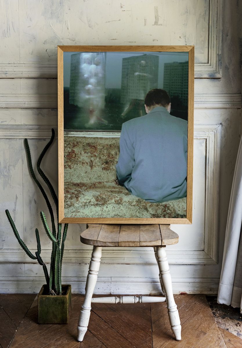 Solitary Man on Train Poster. — room view 1