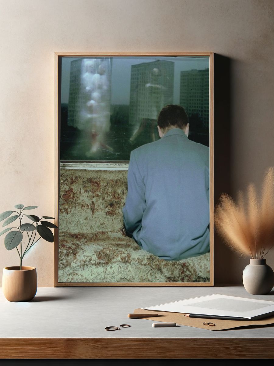 Solitary Man on Train Poster. — room view 2