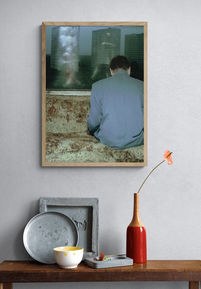 Solitary Man on Train Poster. — room view 3