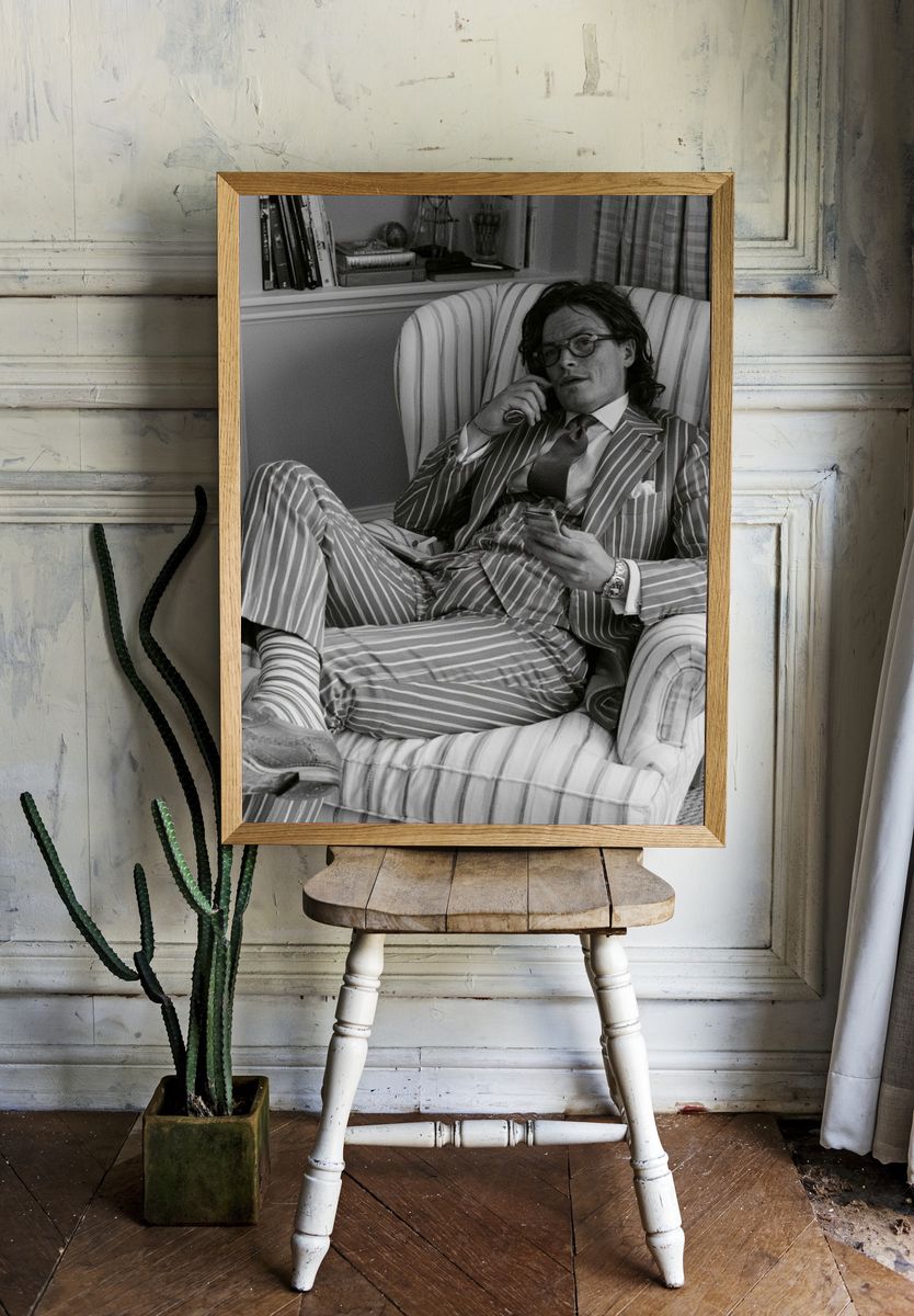Striped Suit Portrait Print. — room view 1