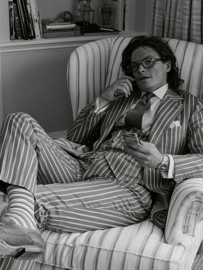 Striped Suit Portrait Print. poster print