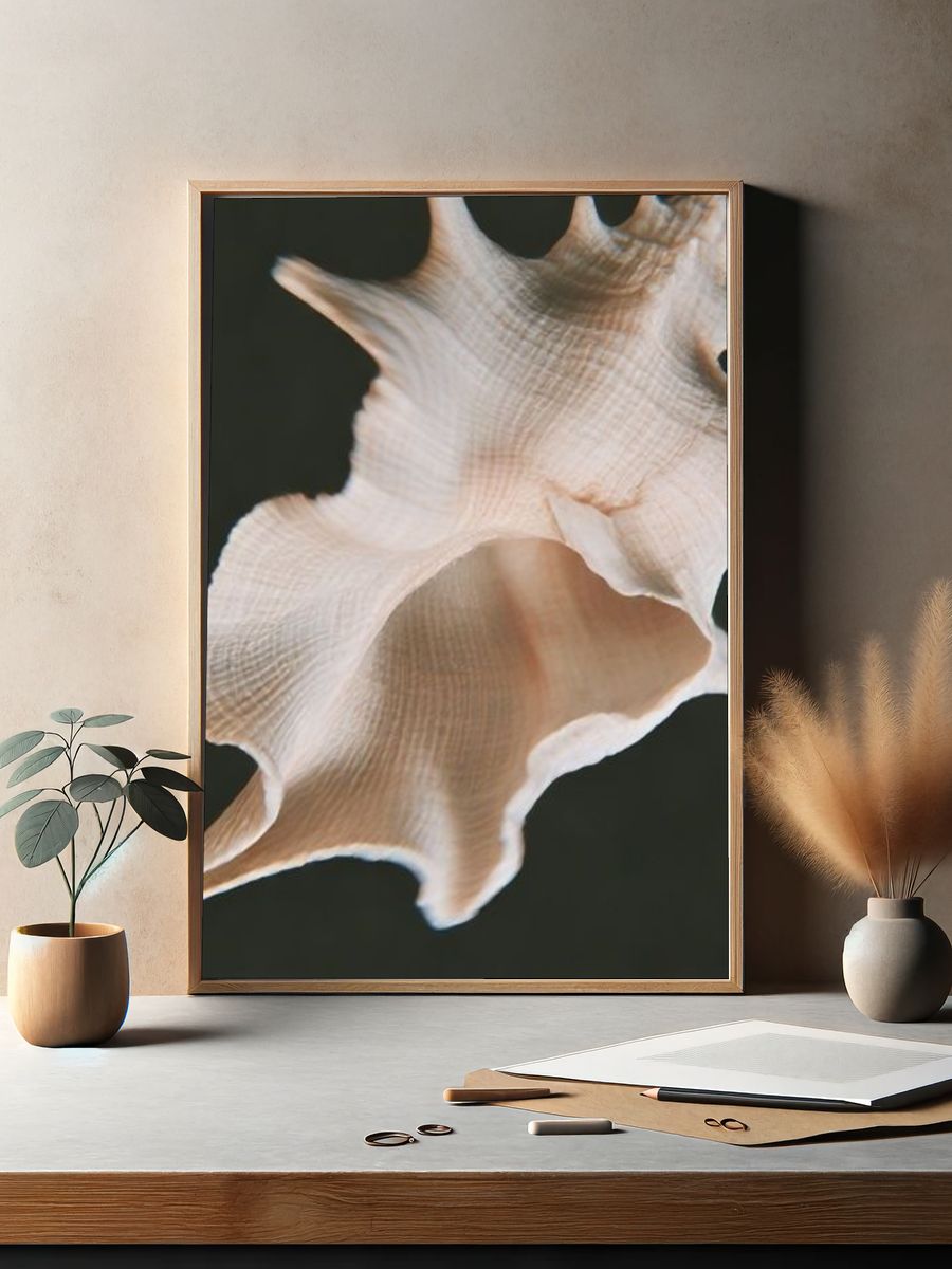 Seashell Close-Up Photography Poster. — room view 2