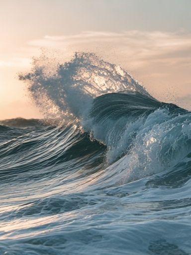 Ocean Wave Sunrise Photography Poster. poster detail