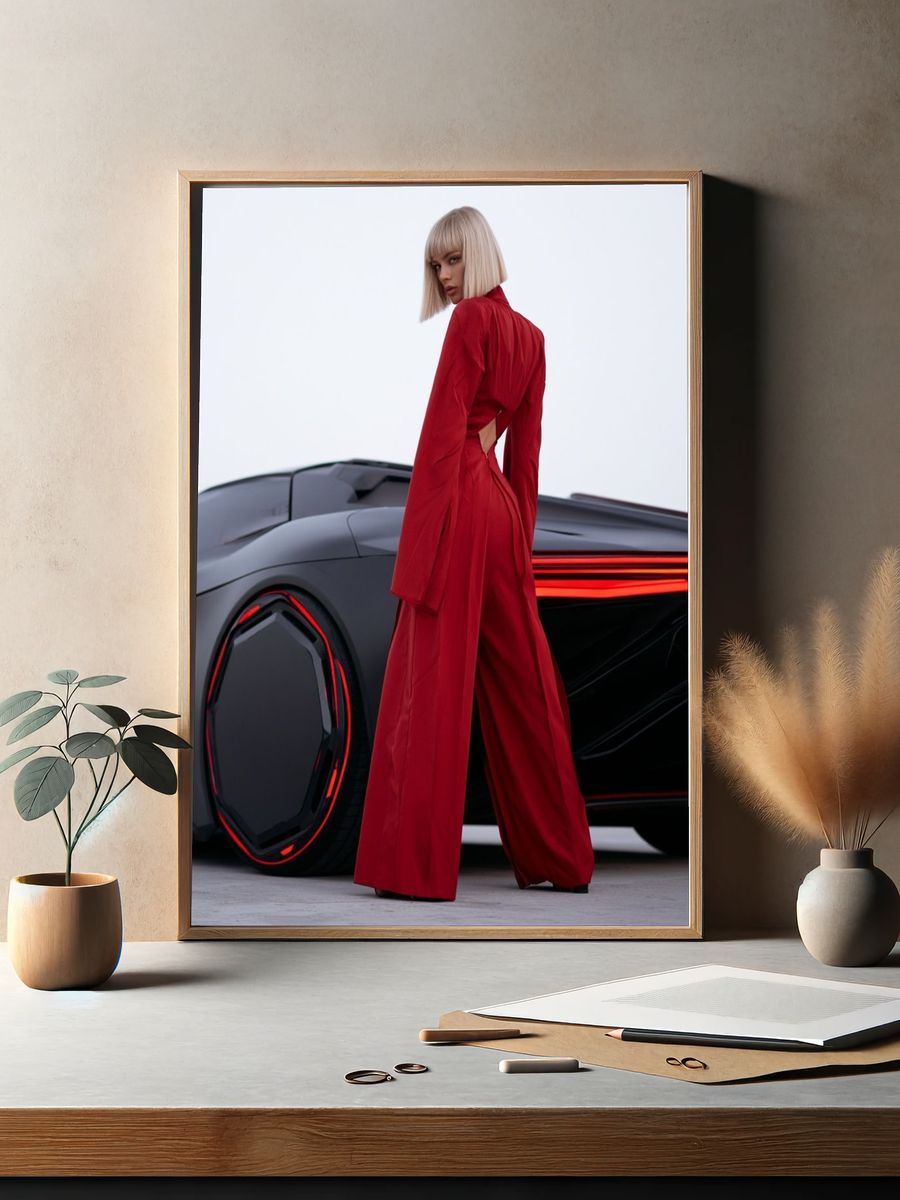 Futuristic Fashion Car Poster. — room view 2