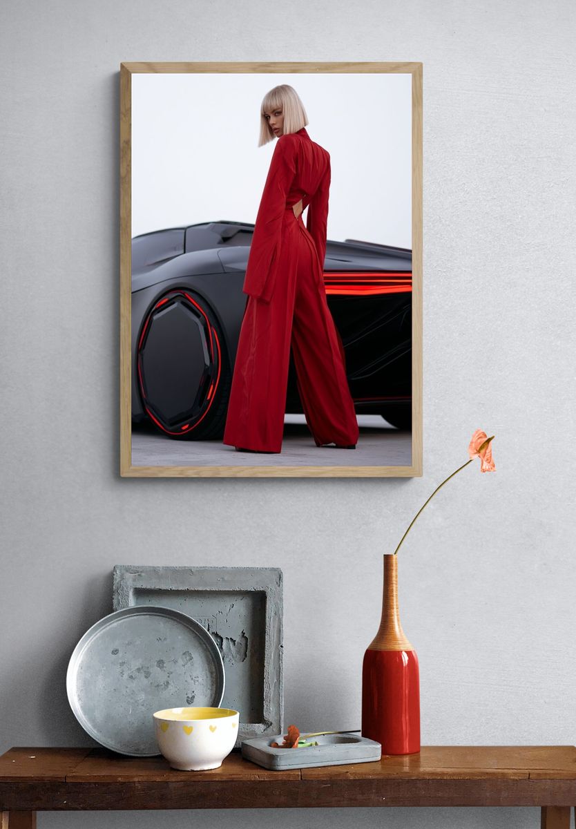 Futuristic Fashion Car Poster. — room view 3
