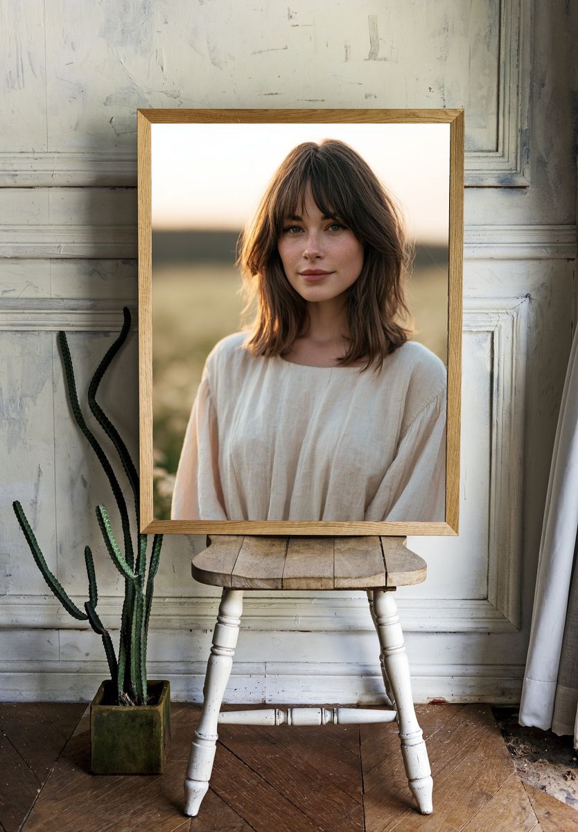 Golden Field Portrait Photography Poster. room preview